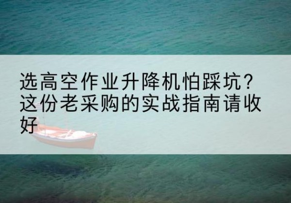 长宁高空作业升降机厂家推荐-选高空作业升降机怕踩坑？这份老采购的实战指南请收好